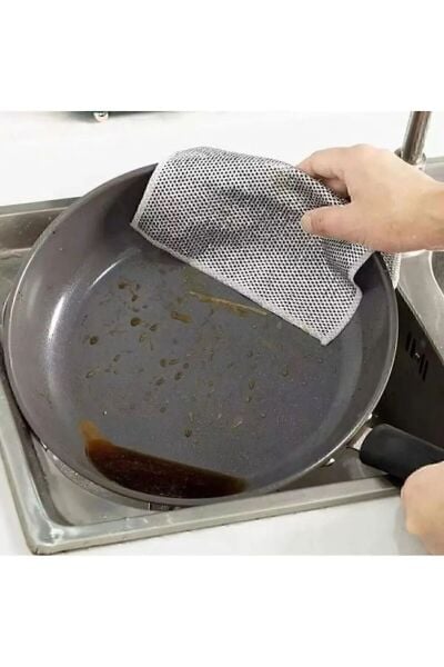 4 adet 20x20 Inox Tel Bez | Zor Kirler İçin Telli Bulaşık Bezi Mutfak & Banyo