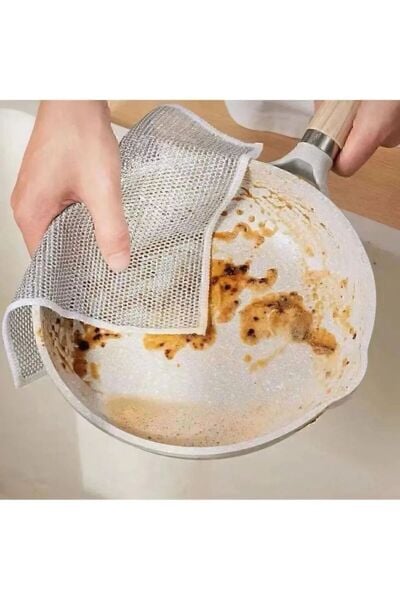 4 adet 20x20 Inox Tel Bez | Zor Kirler İçin Telli Bulaşık Bezi Mutfak & Banyo