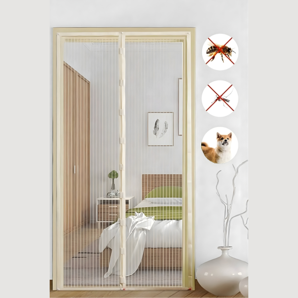 Mıknatıslı Mutfak Balkon Dış Kapı Sinekliği 90x210 Cm Beyaz Renk