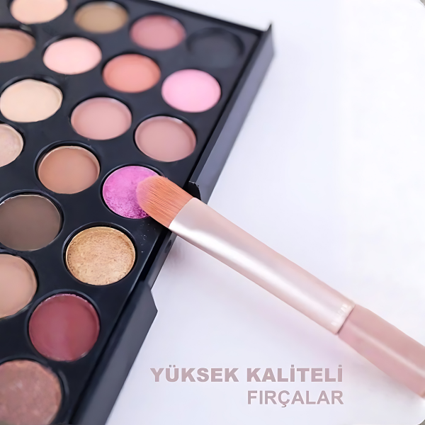 8'li Kiremit Renkli Fırça Pembe Kılıflı Makyaj Fırça Seti