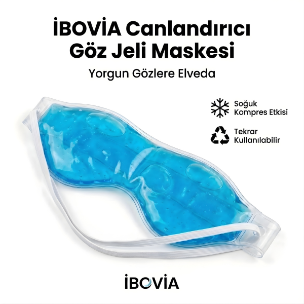 Jel Buz Göz Maskesi Göz Altı Torbası Şişlik Giderici Uyku Bandı Soğuk Kompres Maske