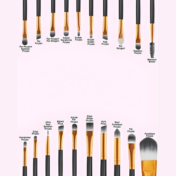 Profesyonel 20'li Yumuşak Makyaj Fırça Seti