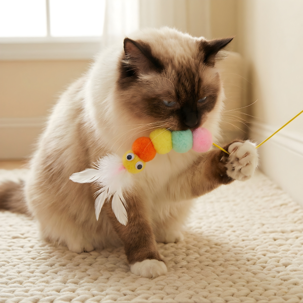 Elastik Kedi Oyun Oltası Kendinden Yapışkanlı