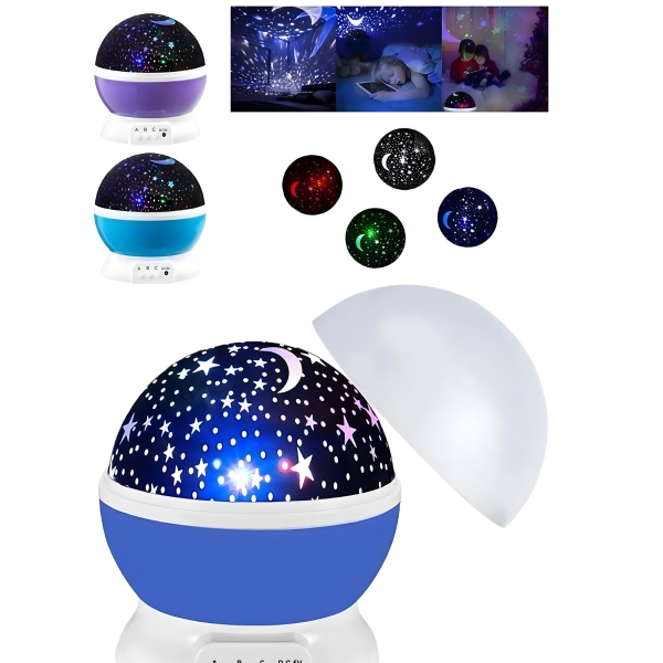 Renkli Yıldızlı Gökyüzü Projeksiyon Gece Lambası
