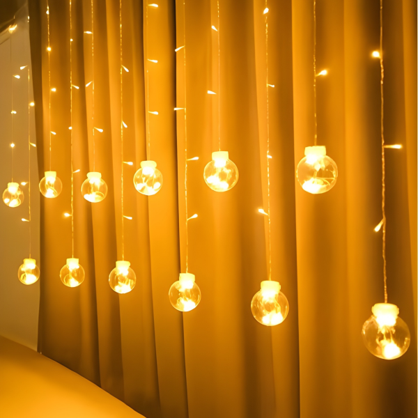 12 Adet Ledli Dilek Topu Işıklı Perde Tasarımı