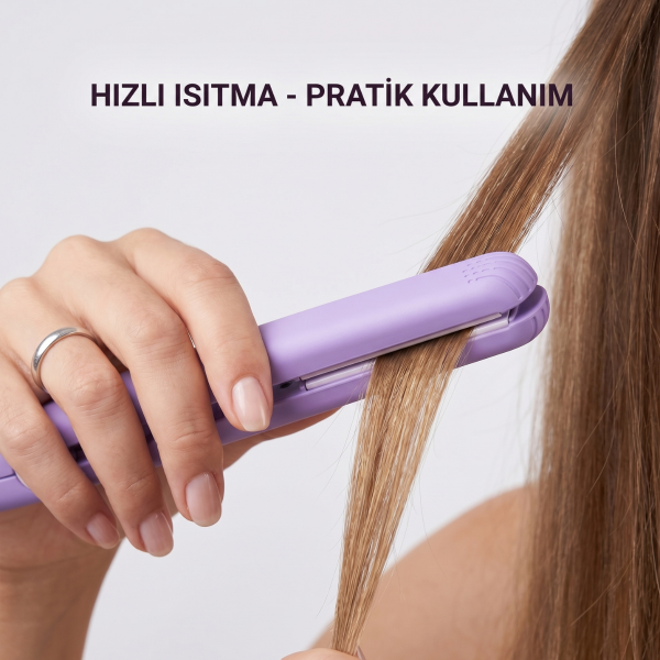 Pratik Seyehat Saç Düzleştirici Mini Taşınabilir Saç Düzleştirici Çantaya Sığabilen Saklama Kutulu