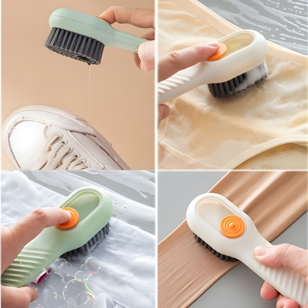 2 Adet Ayakkabı Fırçası Otomatik Sıvı Deşarjı Çok Fonksiyonlu Ayakkabı Temizleyici Yumuşak Kıllı