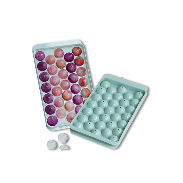 Küre Buz Kalıbı Kapaklı 33 Hazneli Yuvarlak Buz Kalıbı Kokteyl Sunum Buz Kalıbı