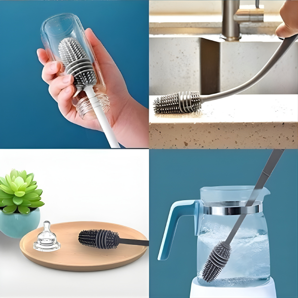 Silikon Fırça Matara Biberon Emzik Temizleyici Kavanoz Termos Suluk Yağ Şişe Temizleme Fırçası