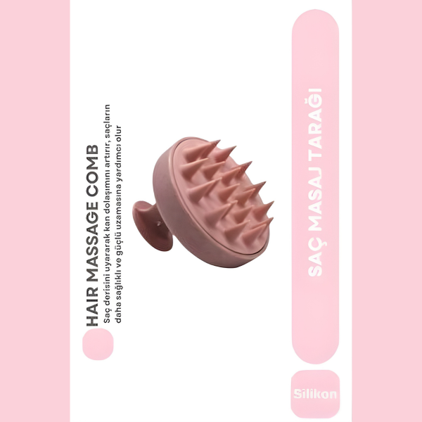 Silikon Saç Derisine Masaj Yapan Şampuan Tarağı, Saç Bakım Fırçası