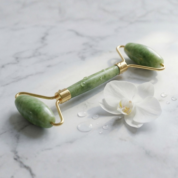 Yüz Bakım Taş Doğal Taş Yeşim Face Roller ve Yeşim Kalp Gua Sha Yüz Masaj Aleti