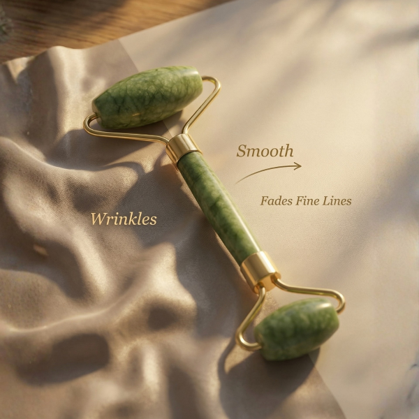 Yüz Bakım Taş Doğal Taş Yeşim Face Roller ve Yeşim Kalp Gua Sha Yüz Masaj Aleti