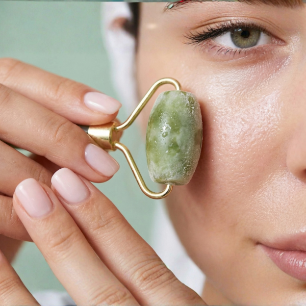 Yüz Bakım Taş Doğal Taş Yeşim Face Roller ve Yeşim Kalp Gua Sha Yüz Masaj Aleti