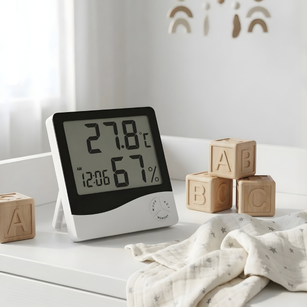 Dijital oda Termometresi Sıcaklık Ve Nem Ölçer Masa Saati Alarm