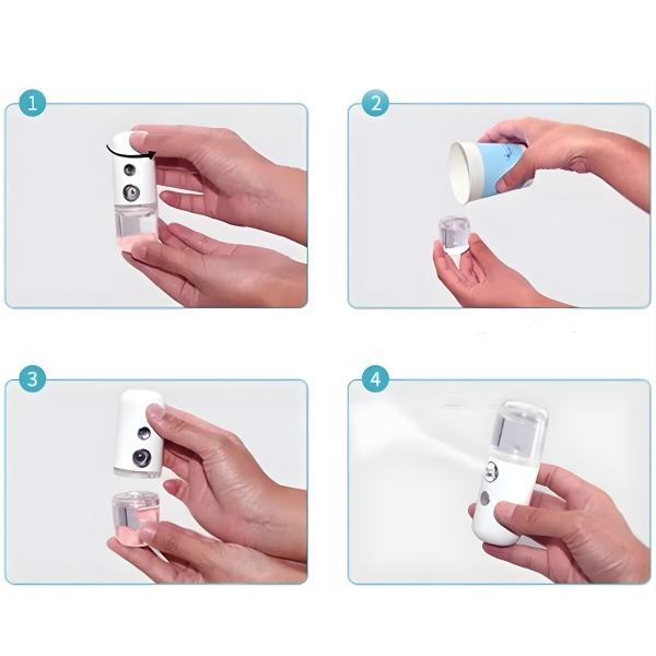 Soğuk Mini Sprey Yüz Nemlendirici Buhar Yüz Saunası Doğal Cilt Nemlendirme