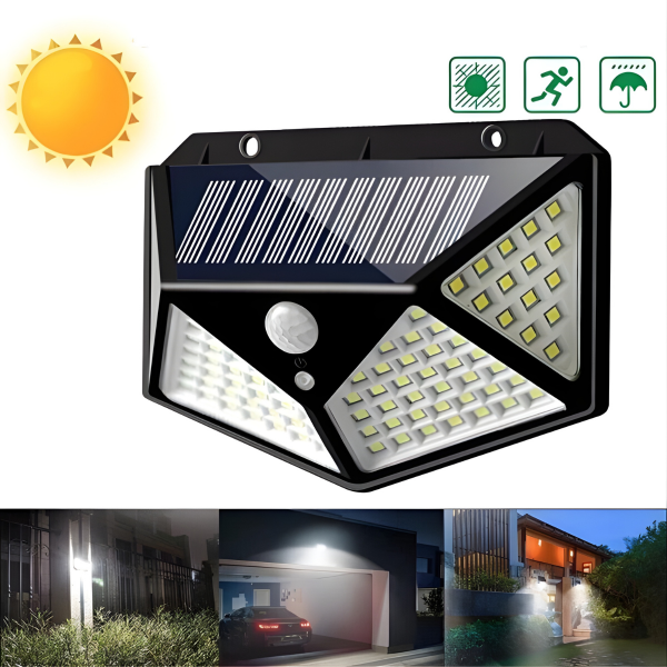 Teknoloji Solar Güneş Enerjili Hareket Sensörlü 4 Taraflı Bahçe Garaj Ev Aydınlatma Lambası