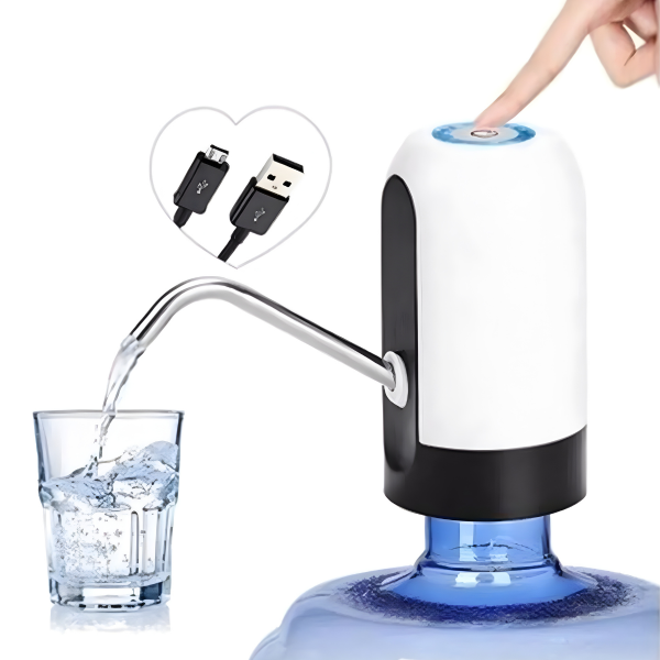 Siyah Ve Beyaz Şarjlı Damacana Su Pompası