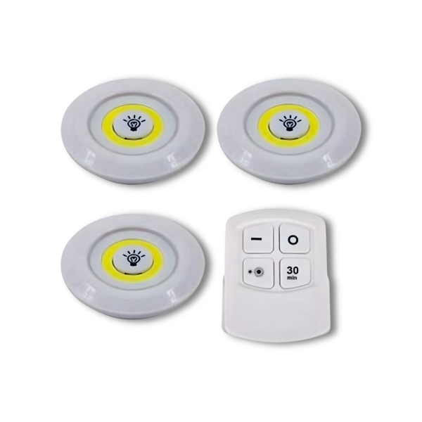 Uzaktan Kumandalı Yapışkanlı Kablosuz Pilli Led 3'lü Spot Lamba Mbukykplsl