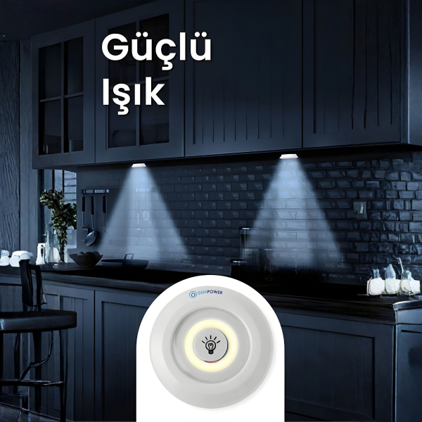 Uzaktan Kumandalı Yapışkanlı Kablosuz Pilli Led 3'lü Spot Lamba Mbukykplsl