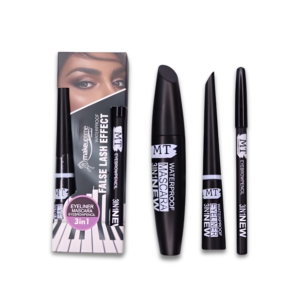 3 In 1 Suya Dayanıklı Maskara & Kalem & Eyeliner Seti