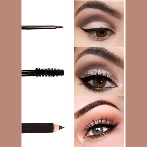 3 In 1 Suya Dayanıklı Maskara & Kalem & Eyeliner Seti